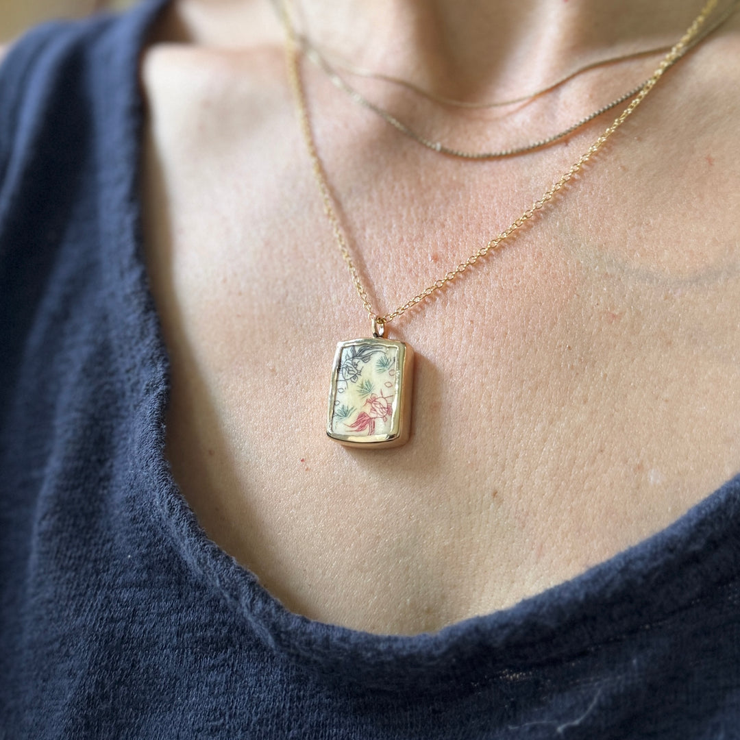 STORY PANEL PENDANT — ONE OF A KIND — FISH | MIMOSA Handcrafted 