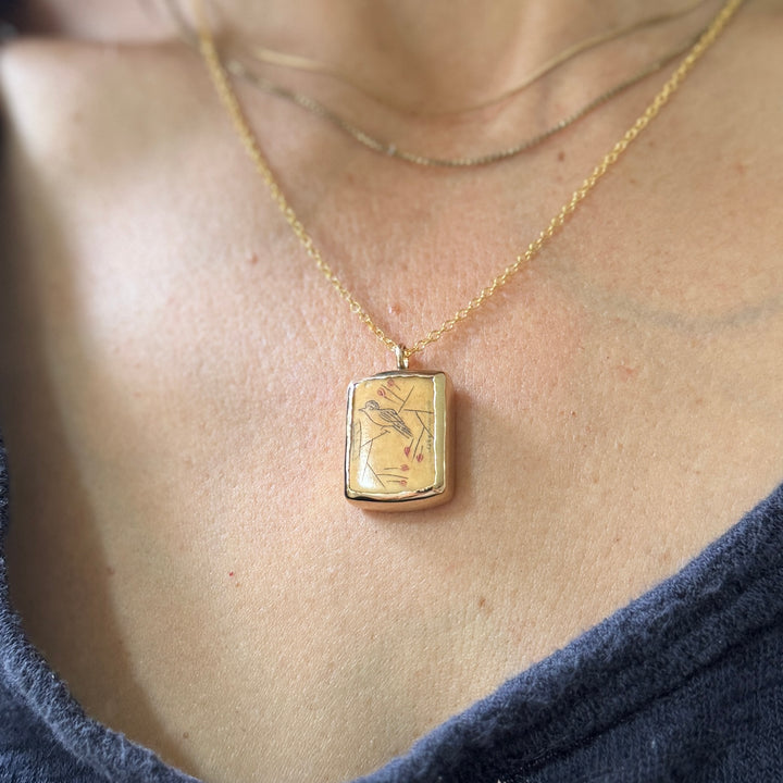 STORY PANEL PENDANT — ONE OF A KIND — ONE BIRD | MIMOSA Handcrafted