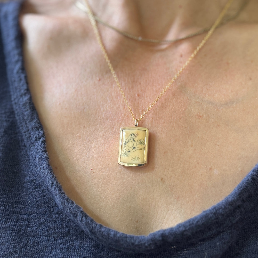 STORY PANEL PENDANT — ONE OF A KIND — SNAKE | MIMOSA Handcrafted 