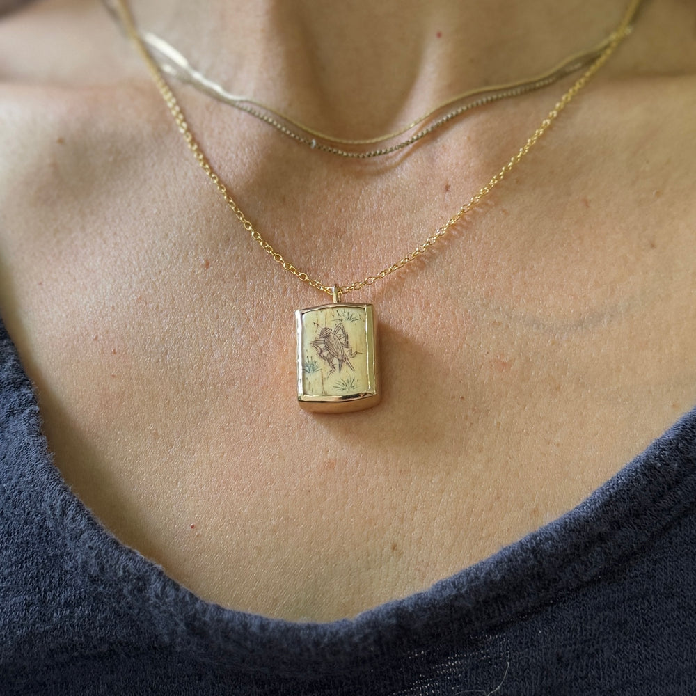 STORY PANEL PENDANT — ONE OF A KIND — CRICKET | MIMOSA Handcrafted