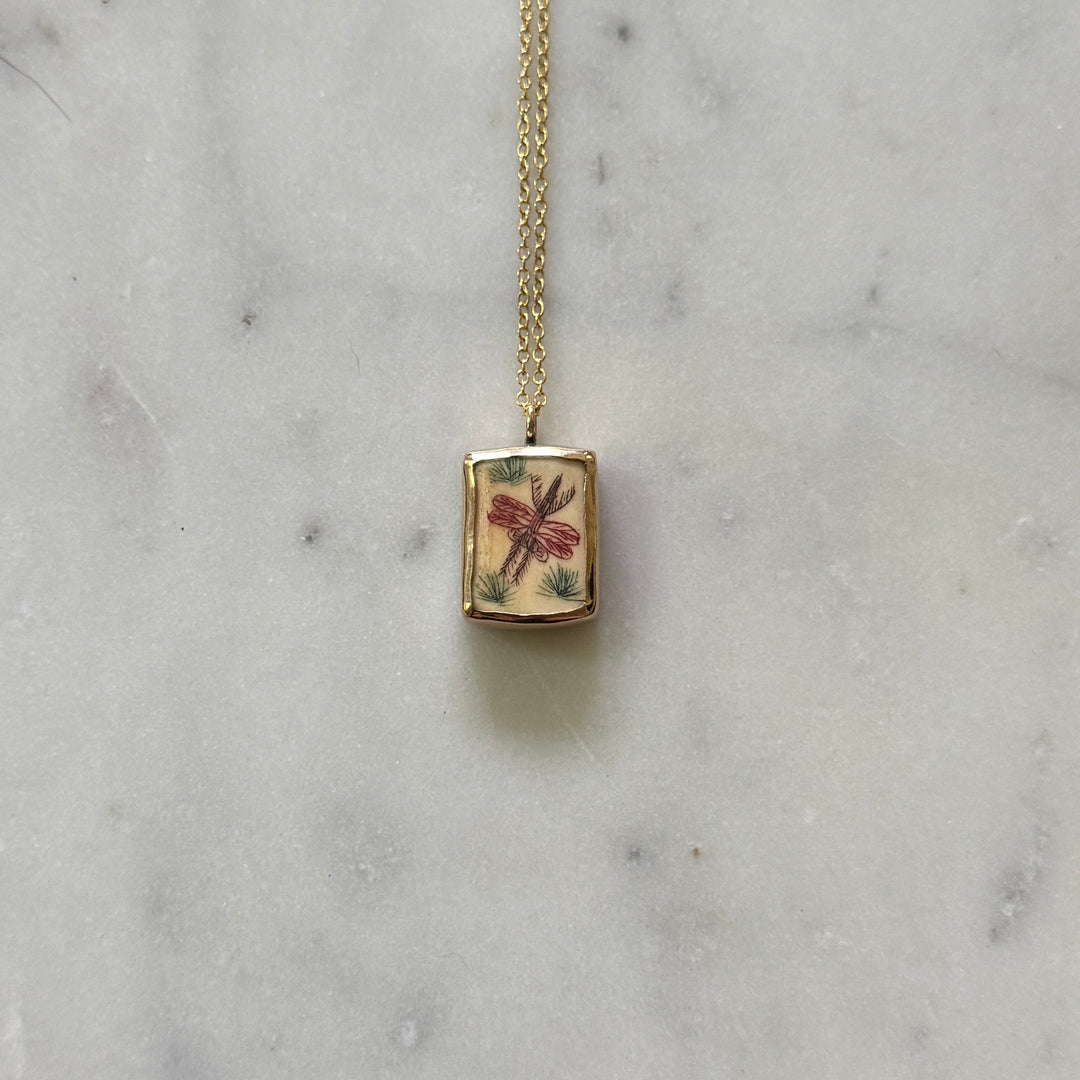 STORY PANEL PENDANT — ONE OF A KIND  — DRAGONFLY | MIMOSA Handcrafted