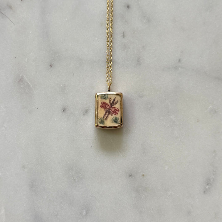 STORY PANEL PENDANT — ONE OF A KIND  — DRAGONFLY | MIMOSA Handcrafted