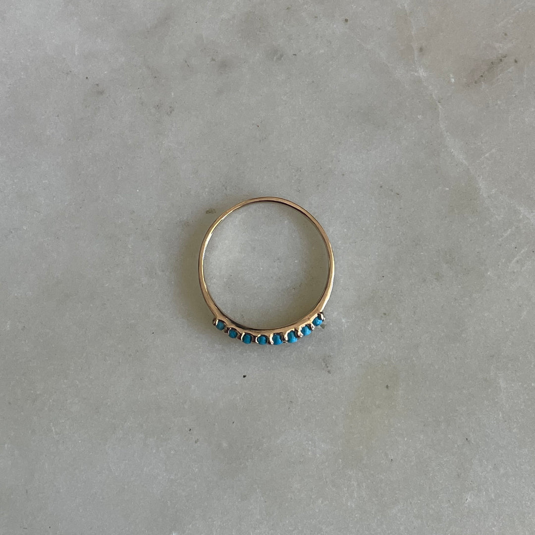 14K GOLD LAURA 8 STONE TURQUOISE RING | MIMOSA Handcrafted