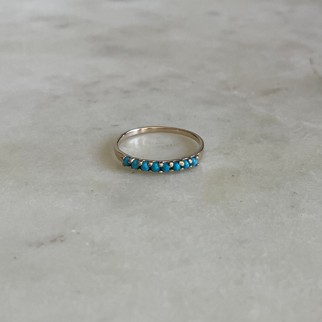 14K GOLD LAURA 8 STONE TURQUOISE RING | MIMOSA Handcrafted