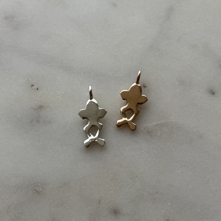 Frog Pendant in bronze and sterling silver 