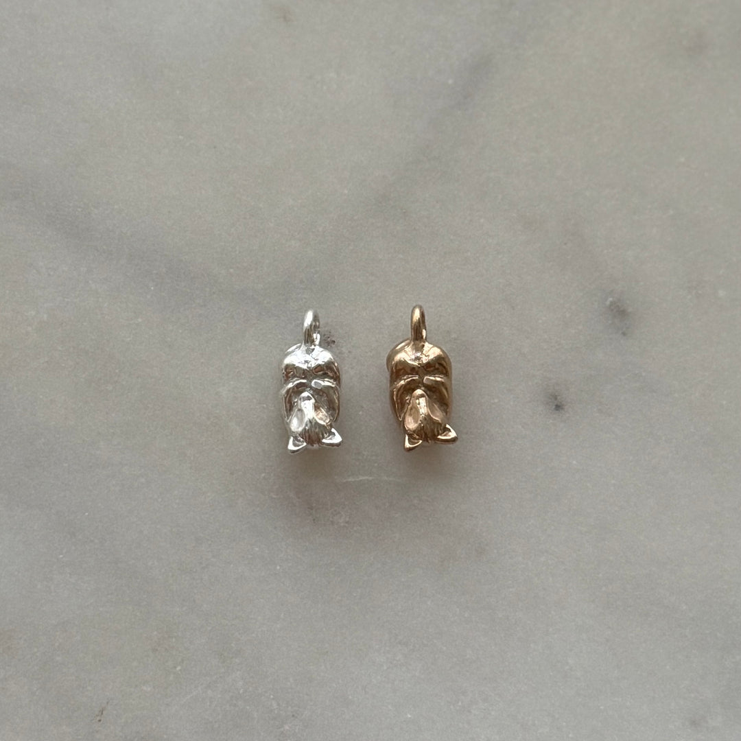 Opossum pendant in bronze and sterling silver 