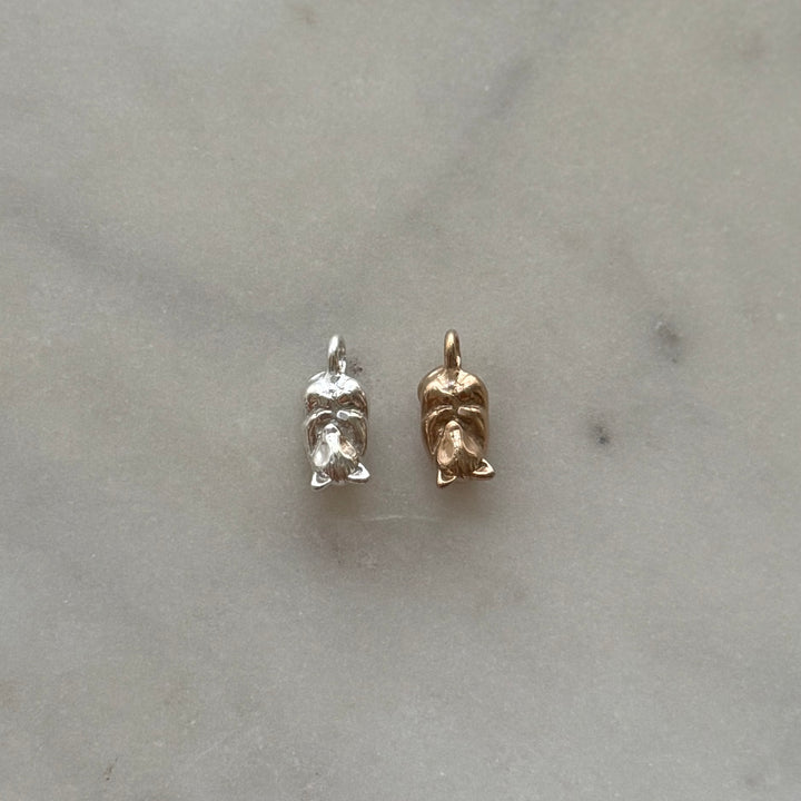 Opossum pendant in bronze and sterling silver 