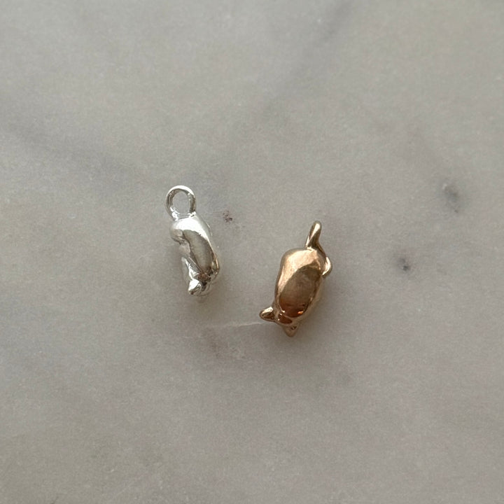 Opossum pendant in bronze and sterling silver 