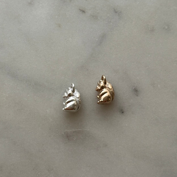 Raccoon pendant in bronze and sterling silver 