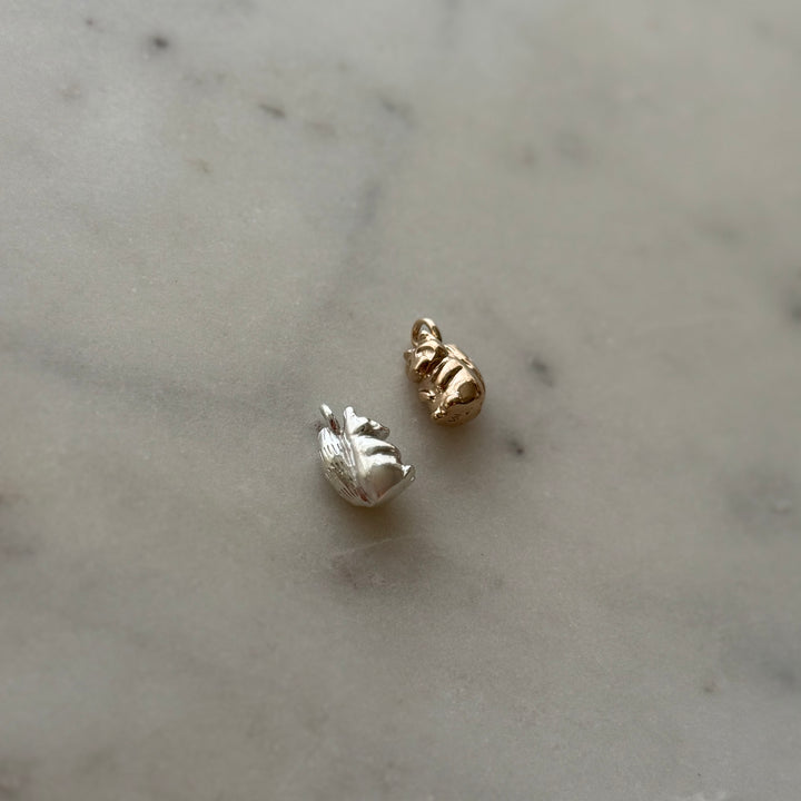 Raccoon pendant in bronze and sterling silver 