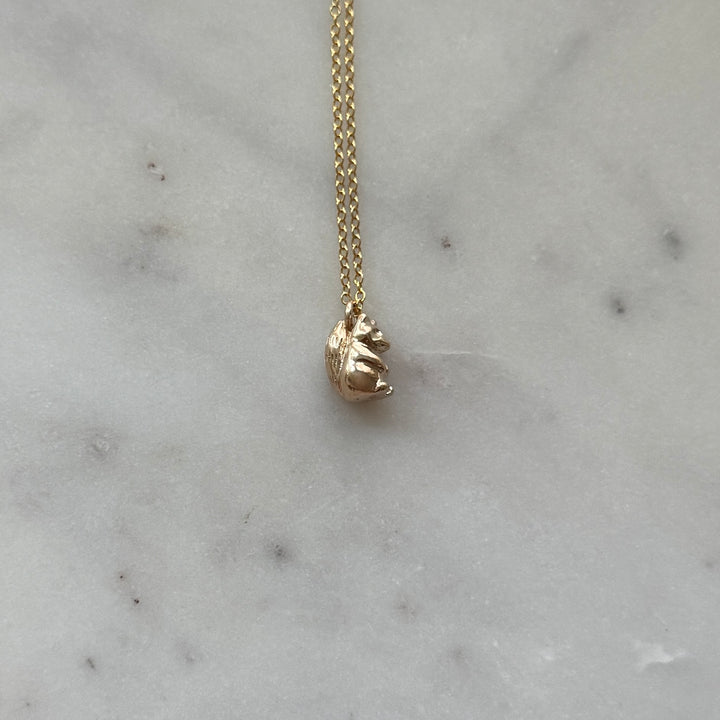 Raccoon necklace in bronze 