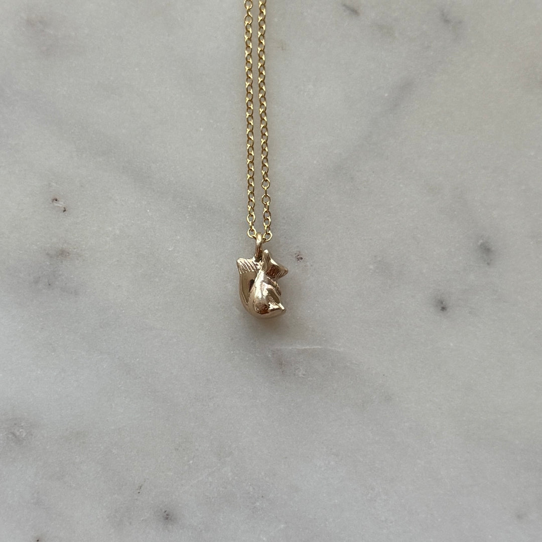 Fox necklace in bronze 