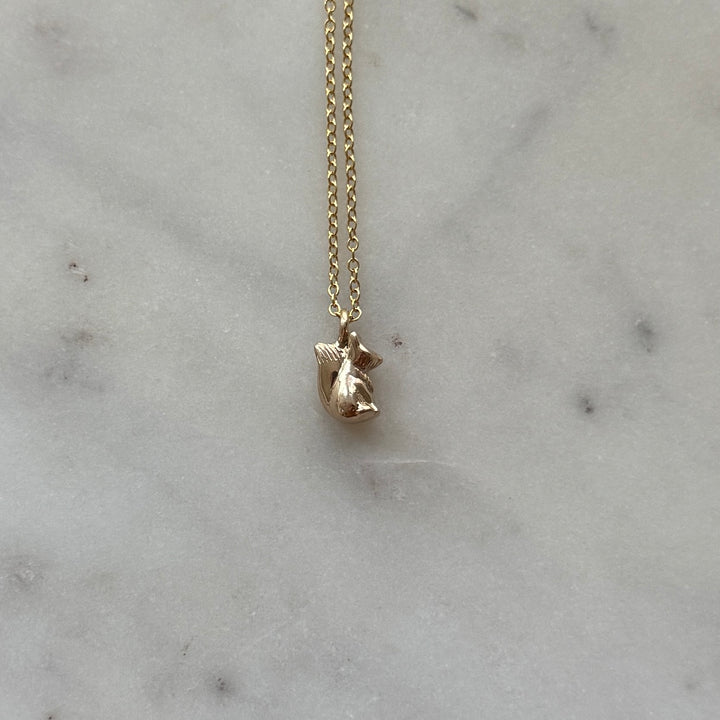 Fox necklace in bronze 