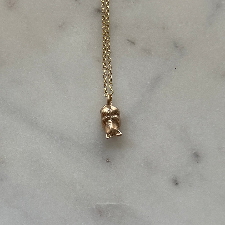 Opossum necklace in bronze