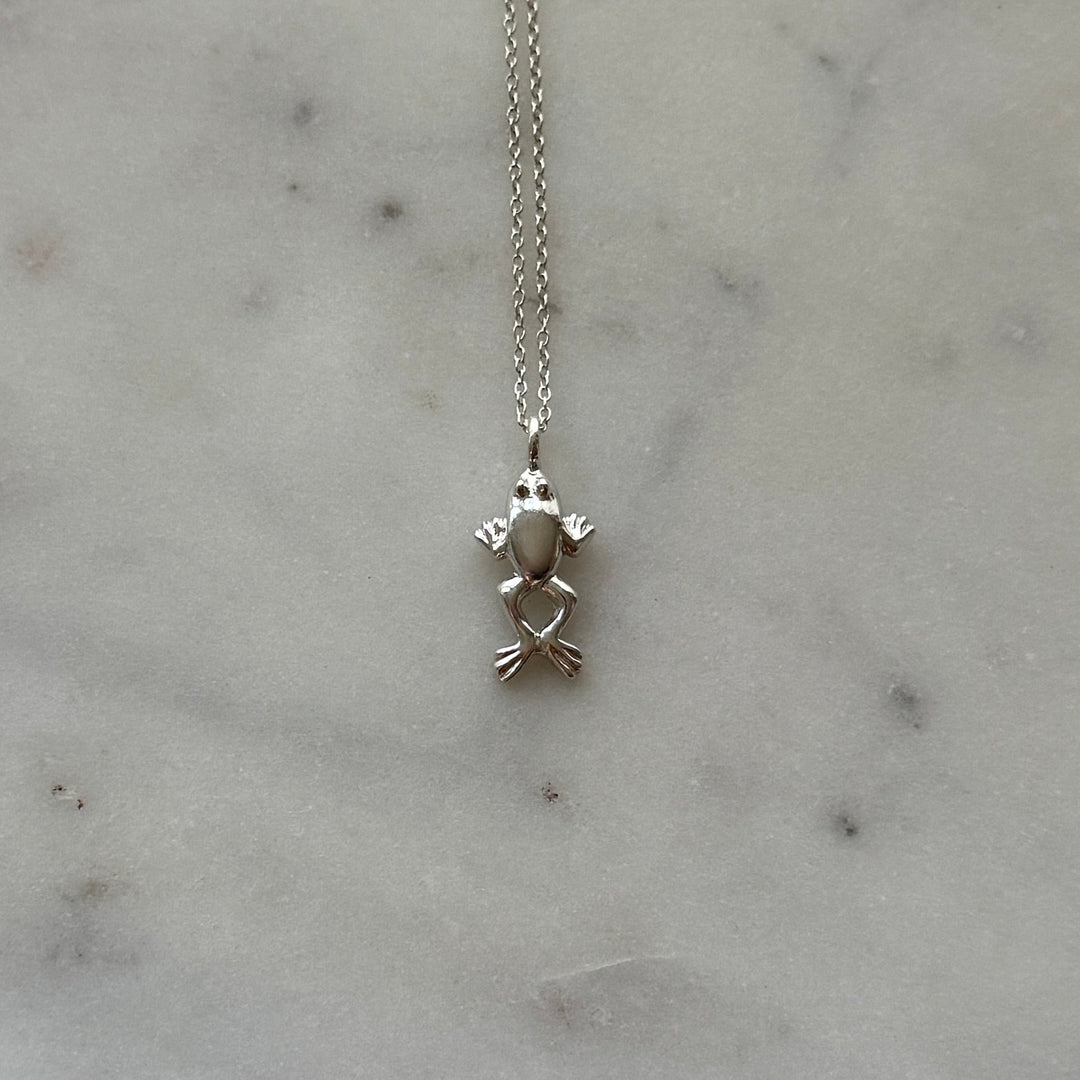Frog Necklace in sterling silver 