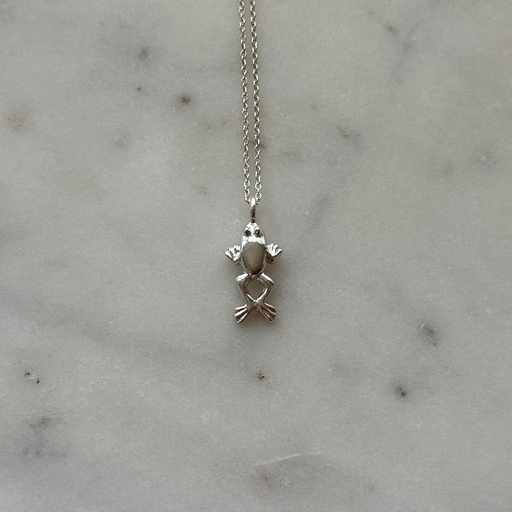 Frog Necklace in sterling silver 