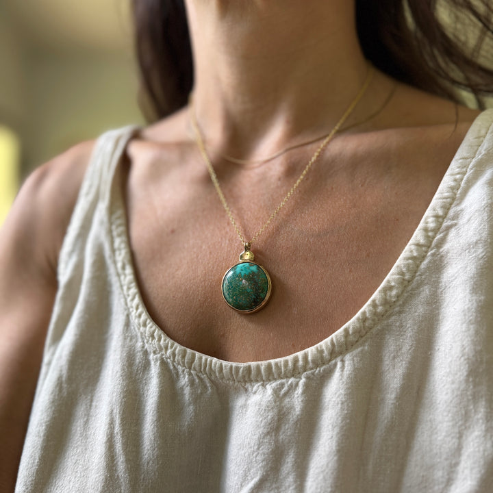 One Of A Kind Turquoise Pendant | MIMOSA Handcrafted 