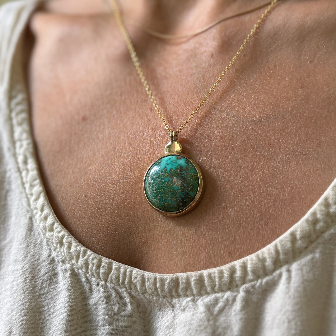 One Of A Kind Turquoise Pendant | MIMOSA Handcrafted 