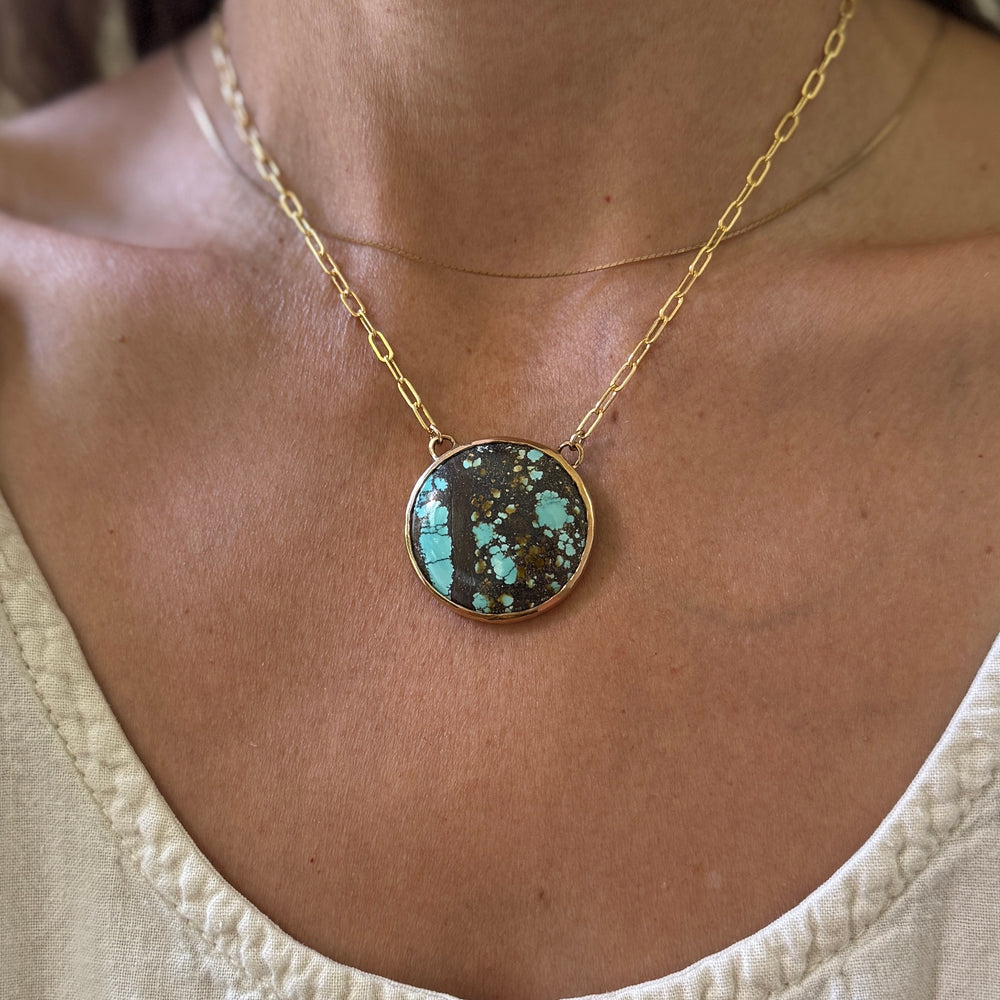 Unique Blue Moon Turquoise Necklace | MIMOSA Handcrafted 