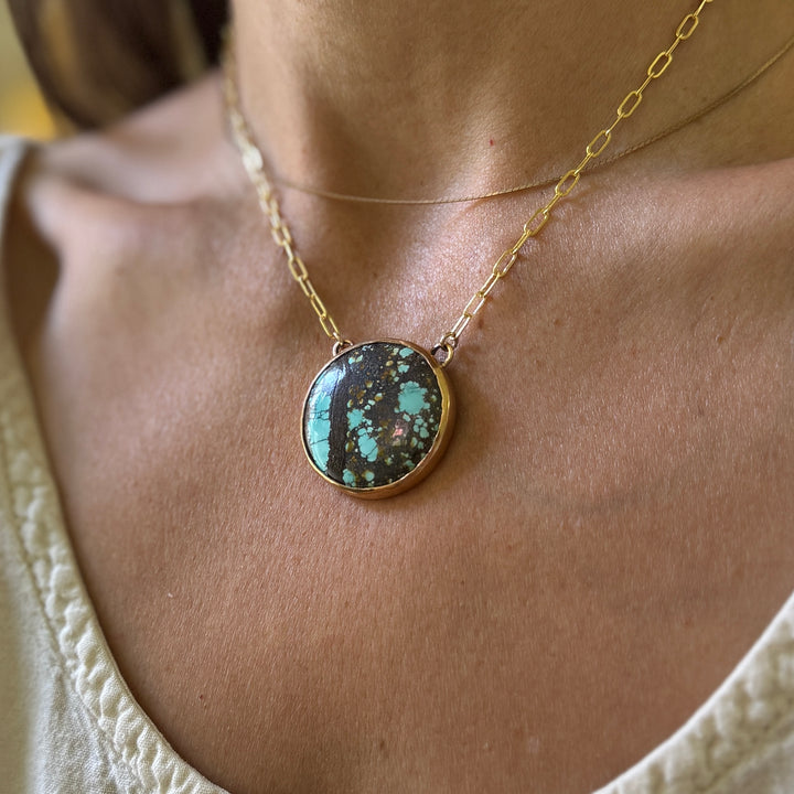 Unique Blue Moon Turquoise Necklace | MIMOSA Handcrafted 