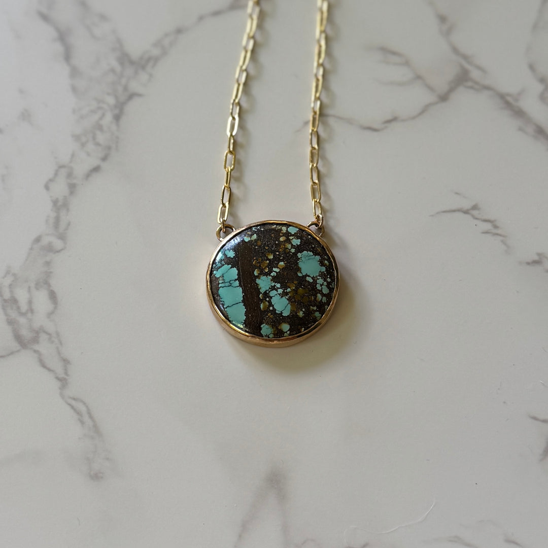 Unique Blue Moon Turquoise Necklace | MIMOSA Handcrafted 