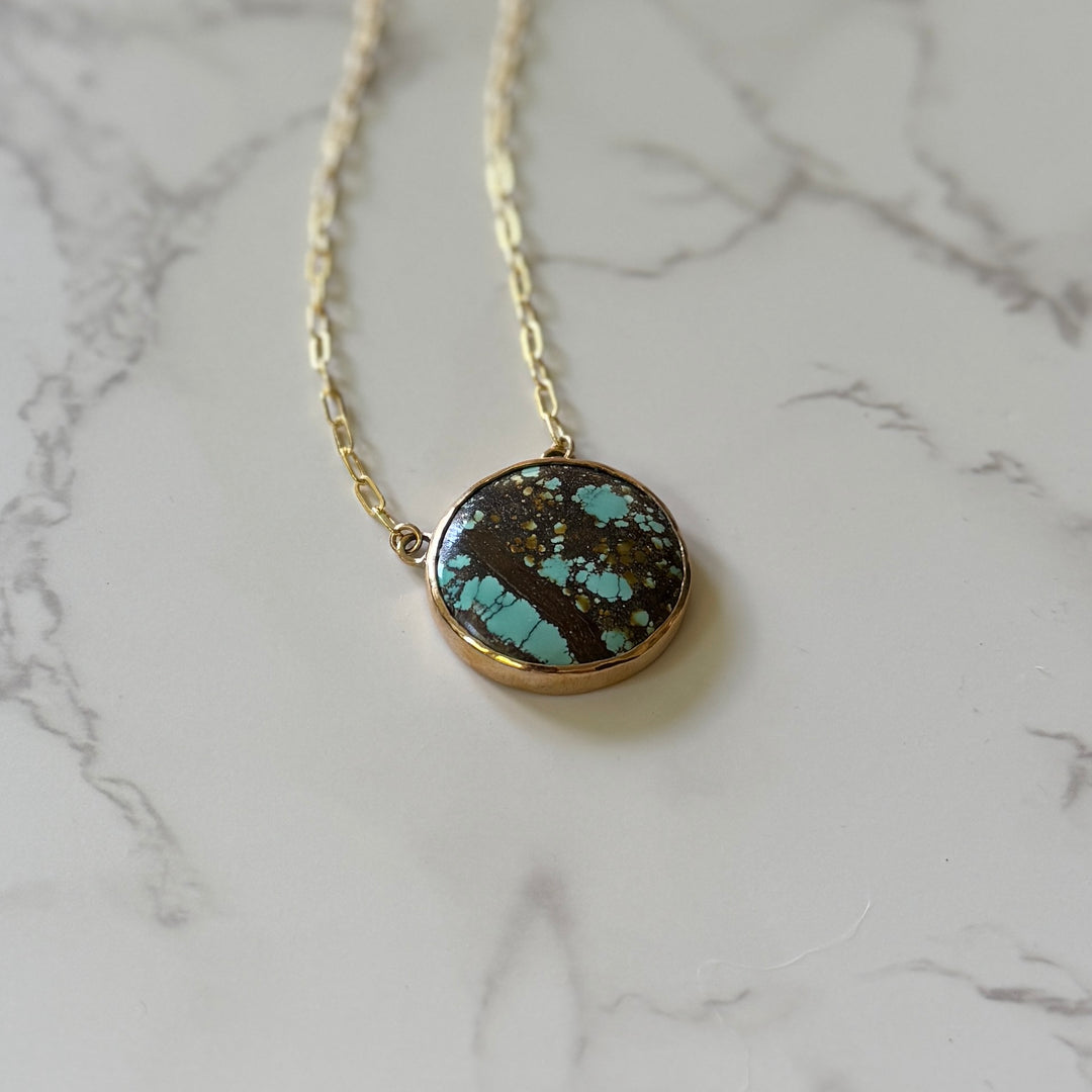 Unique Blue Moon Turquoise Necklace | MIMOSA Handcrafted 