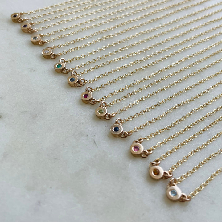 Handmade Bronze Birthstone Necklace Collection