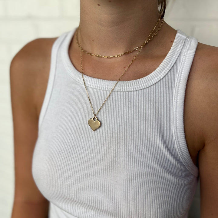 Woman Wearing Handcrafted Heart Pendant Necklace