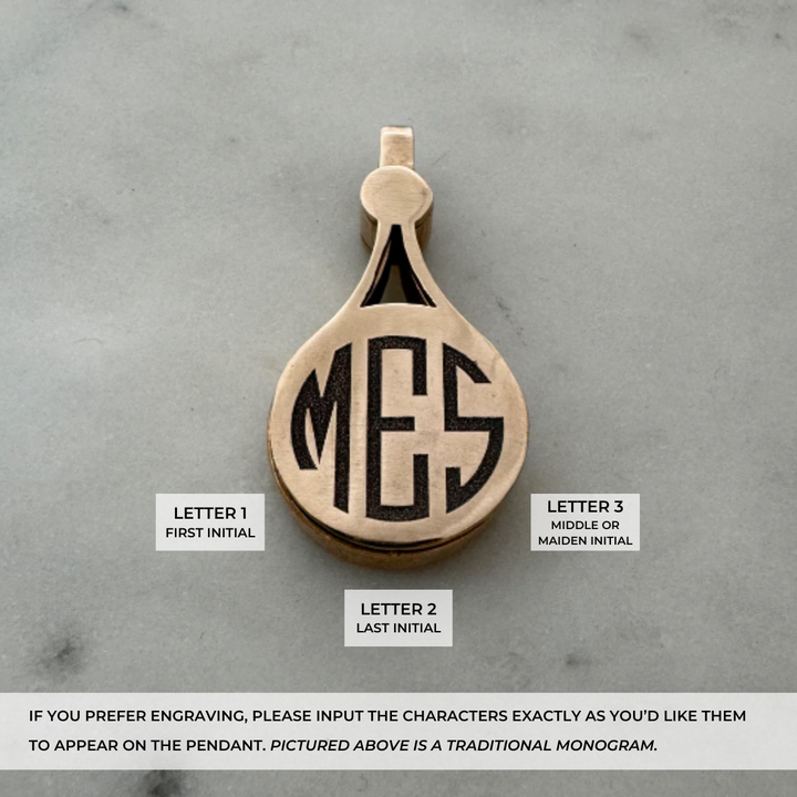 How to Order a Loupe Pendant with Engraved Traditional Monogram