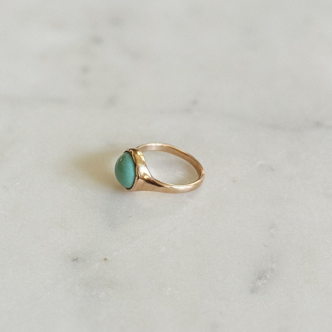 Bronze Turquoise Gemstone Ring with Ten Millimeter Stone | MIMOSA Handcrafted