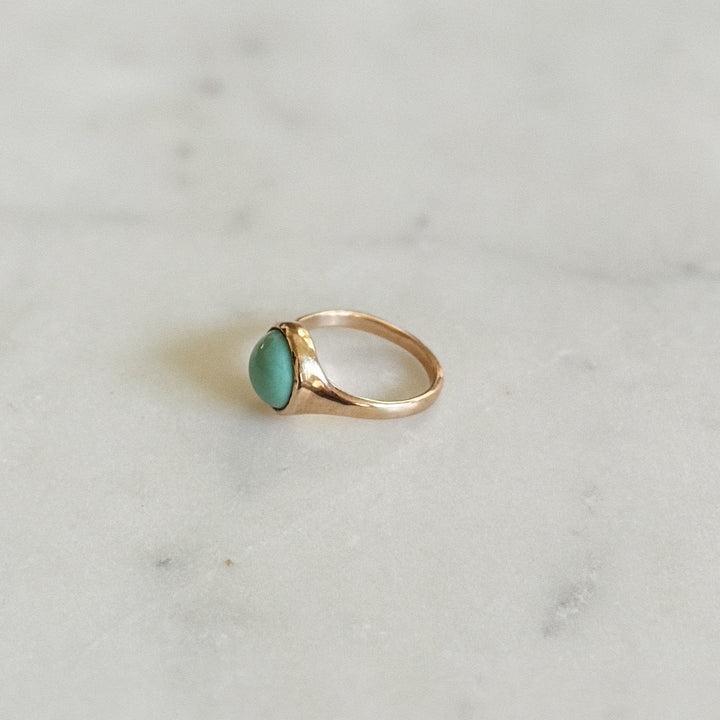 Bronze Turquoise Gemstone Ring with Ten Millimeter Stone | MIMOSA Handcrafted