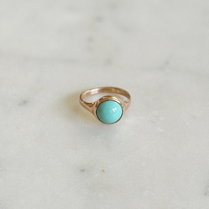 Bronze Turquoise Gemstone Ring with Ten Millimeter Stone | MIMOSA Handcrafted