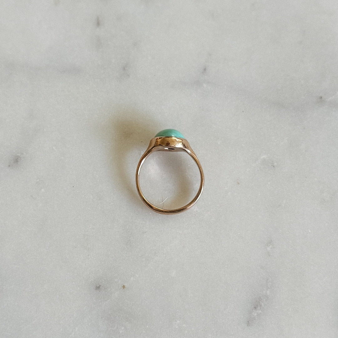 Bronze Turquoise Gemstone Ring with Ten Millimeter Stone | MIMOSA Handcrafted