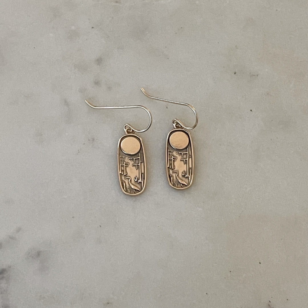 MIMOSA Handcrafted Louisiana Wild Earrings in 14K Gold