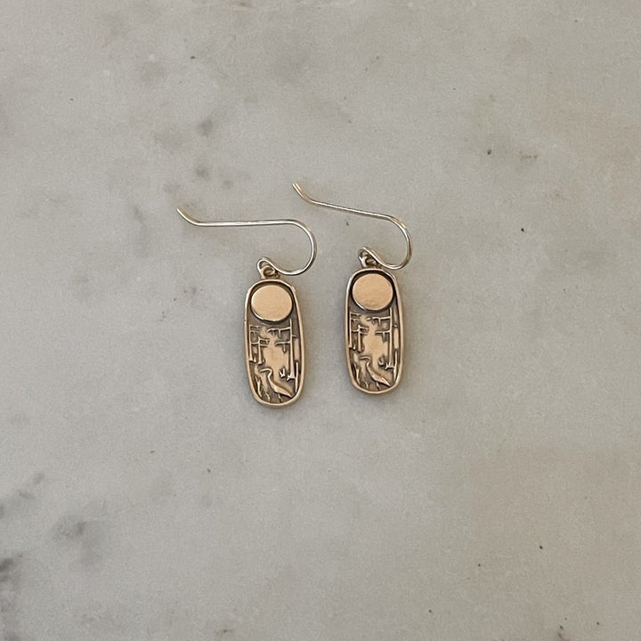 MIMOSA Handcrafted Louisiana Wild Earrings in 14K Gold