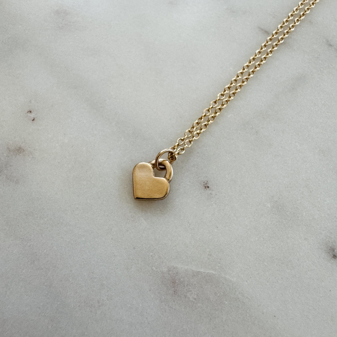 MIMOSA Handcrafted 14K Gold Small Heart Pendant 