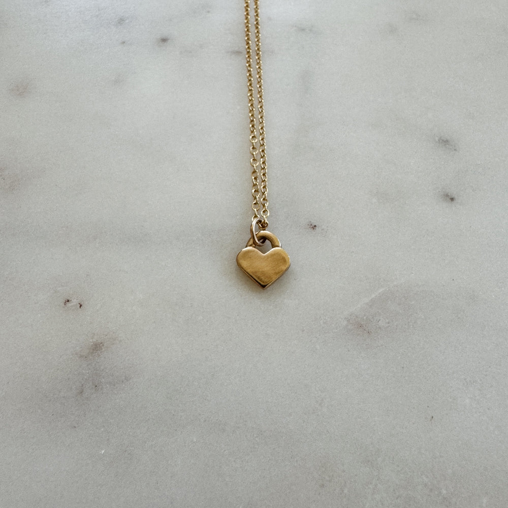 MIMOSA Handcrafted 14K Gold Small Heart Pendant 