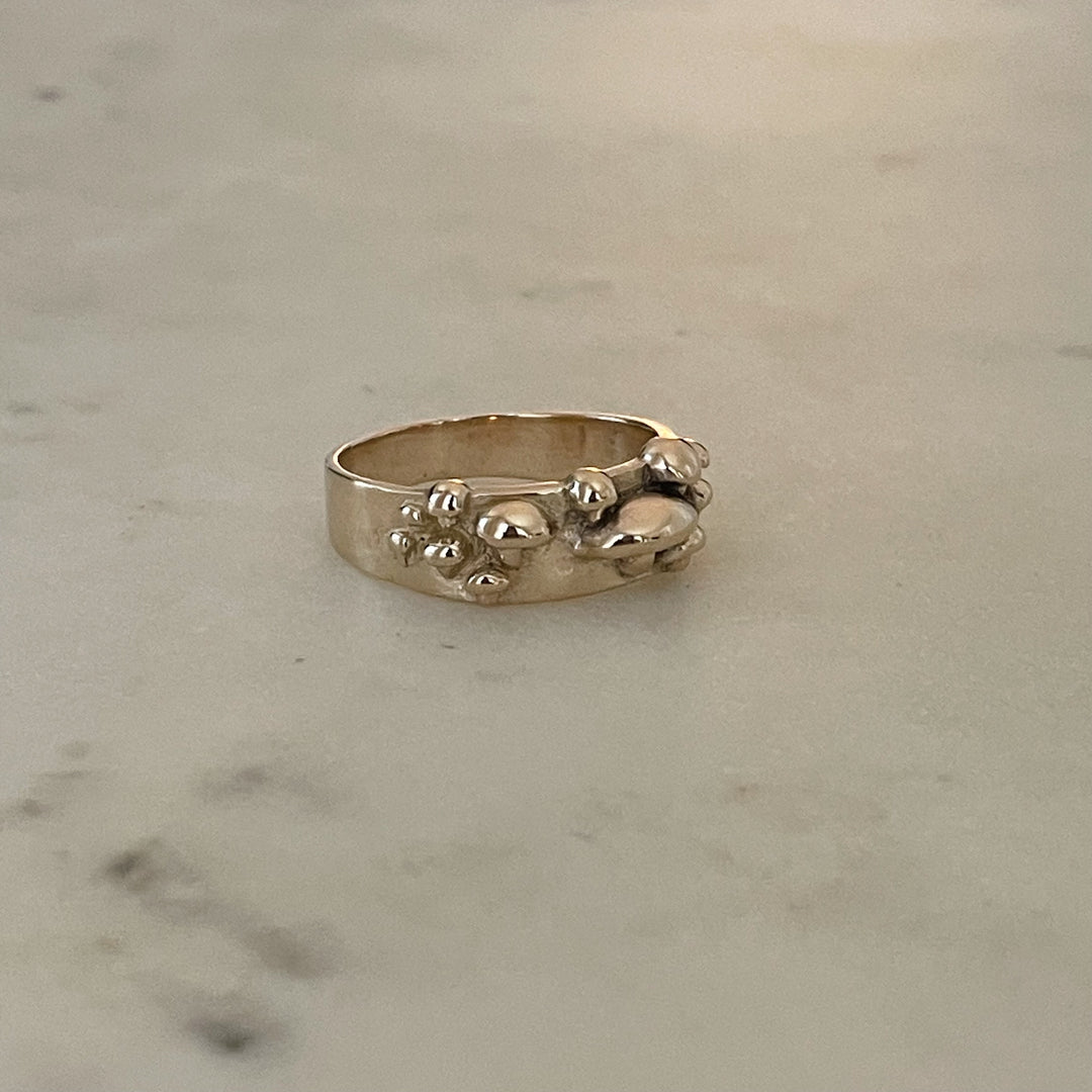 MIMOSA Handcrafted 14K Gold Mushroom Ring
