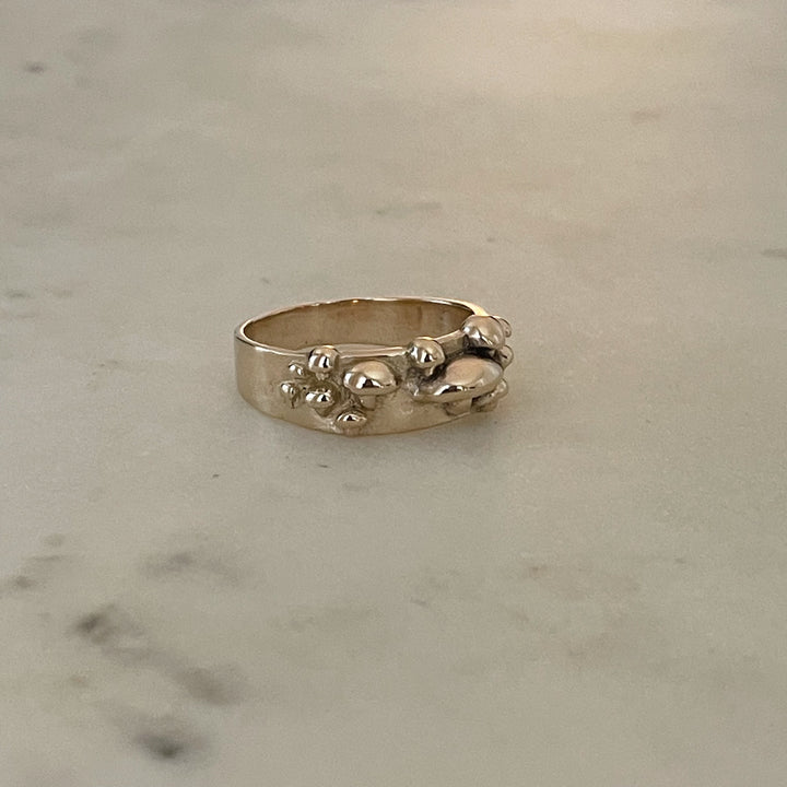 MIMOSA Handcrafted 14K Gold Mushroom Ring