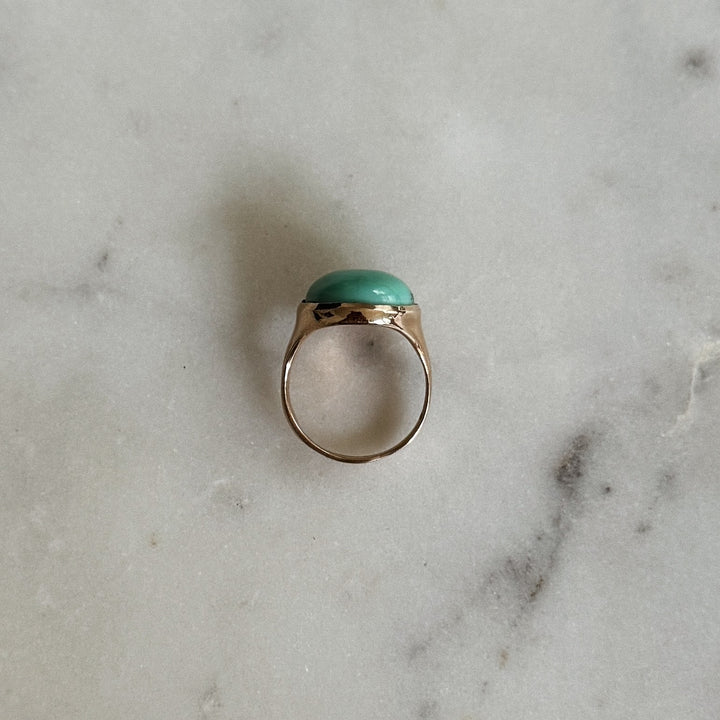 Bronze Turquoise Gemstone Ring with Fourteen Millimeter Stone | MIMOSA Handcrafted
