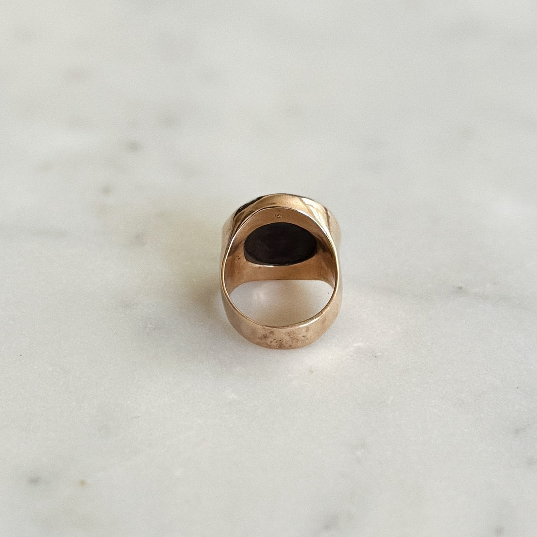 Bronze Turquoise Gemstone Ring with Twenty Millimeter Stone | MIMOSA Handcrafted