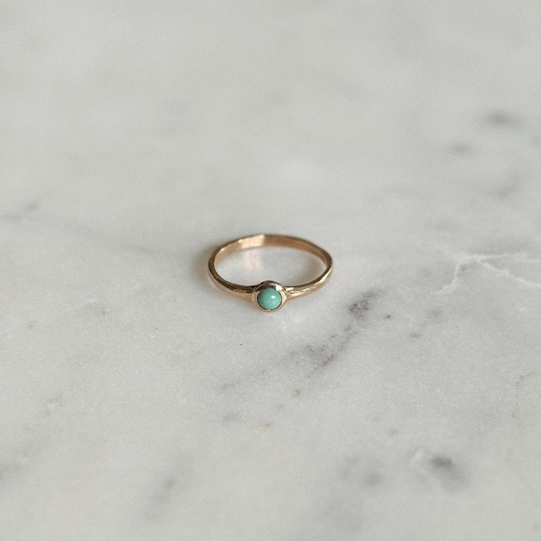 Bronze Turquoise Gemstone Ring with Four Millimeter Stone | MIMOSA Handcrafted