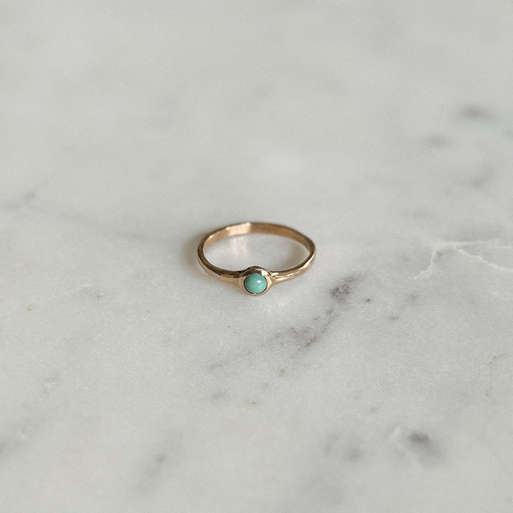 Bronze Turquoise Gemstone Ring with Four Millimeter Stone | MIMOSA Handcrafted