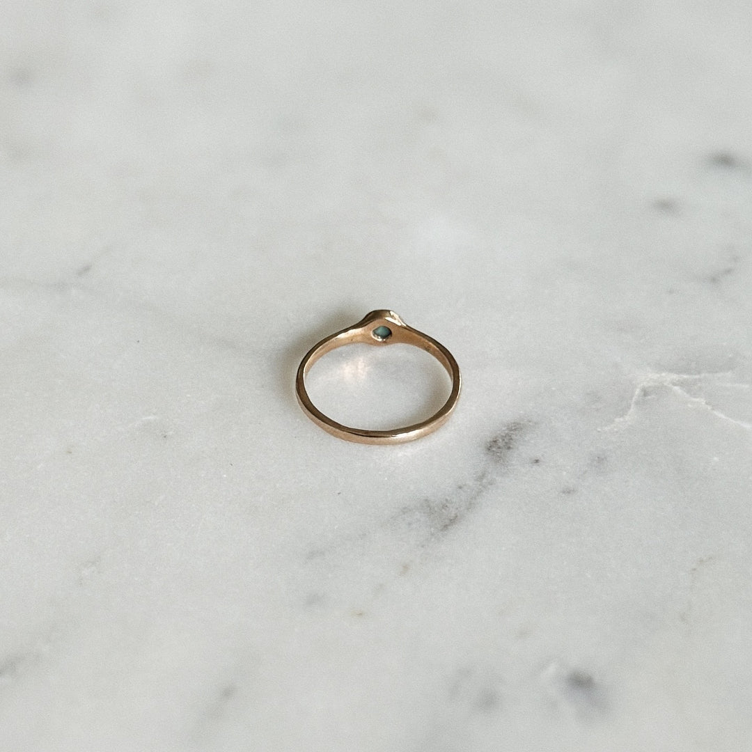 Bronze Turquoise Gemstone Ring with Four Millimeter Stone | MIMOSA Handcrafted