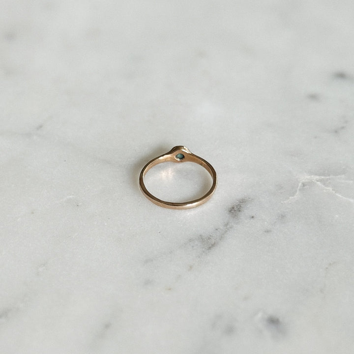 Bronze Turquoise Gemstone Ring with Four Millimeter Stone | MIMOSA Handcrafted