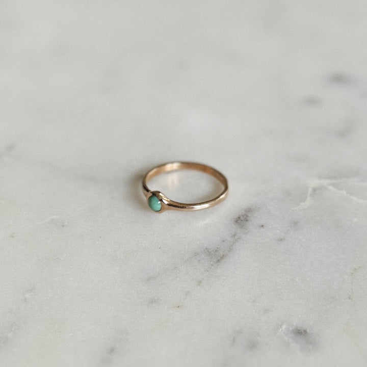 Bronze Turquoise Gemstone Ring with Four Millimeter Stone | MIMOSA Handcrafted