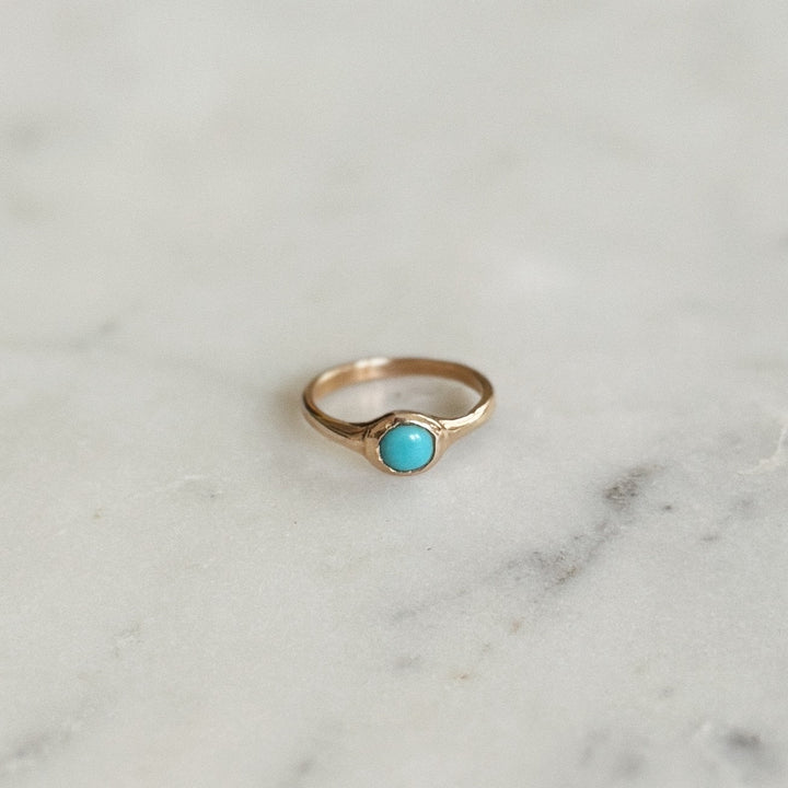 Bronze Turquoise Gemstone Ring with Six Millimeter Stone | MIMOSA Handcrafted