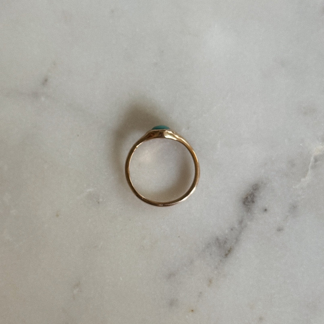 Bronze Turquoise Gemstone Ring with Six Millimeter Stone | MIMOSA Handcrafted