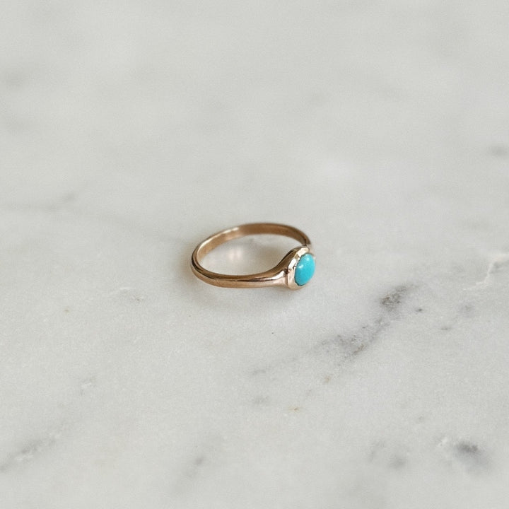 Bronze Turquoise Gemstone Ring with Six Millimeter Stone | MIMOSA Handcrafted