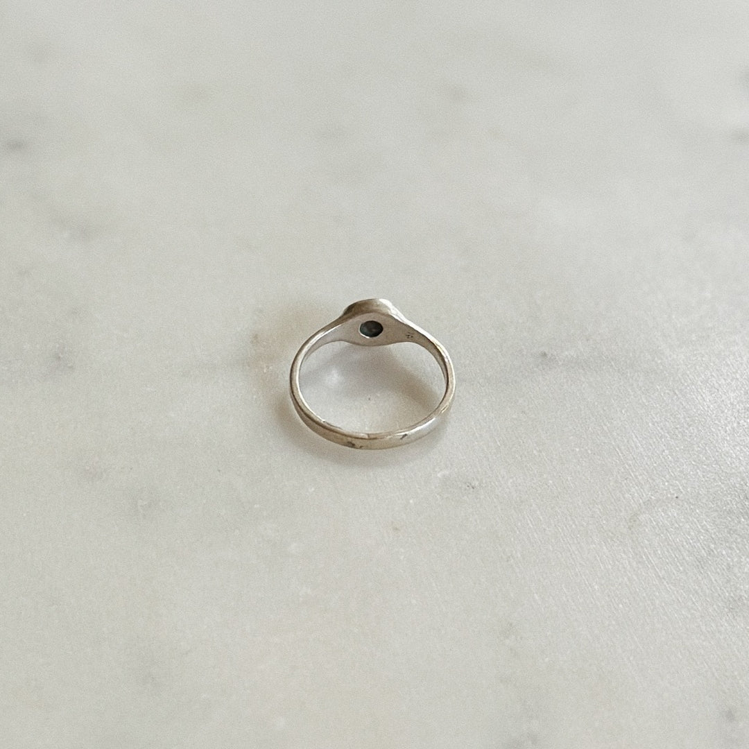 Silver Turquoise Gemstone Ring with Six Millimeter Stone | MIMOSA Handcrafted